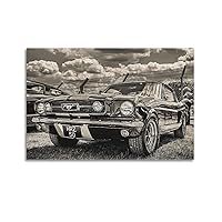 Vintage Luxury Cars Poster Canvas Painting Ford Mustang Vintage Car Vintage Wall Art Poster Poster Album Cover Posters for Bedroom Wall Art Canvas Posters Music Album Cover Poster 24x36inch(60x90cm) U
