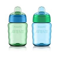 My Easy Sippy Cup with Soft Spout and Spill-Proof Design, Blue/Green, 9oz, 2pk, SCF553/25