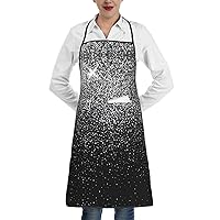 Glitter Abstract Diamond Crystal Pattern Print Waterproof Cooking Apron Men Women Apron Kitchen Aprons With Pockets