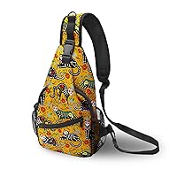 Cat Sling Bag Travel Sling Backpack Crossbody Bag Shoulder Pack Hiking Daypack for Women Men Waterproof Adjustable Lightweight Cycling Runners Climbing
