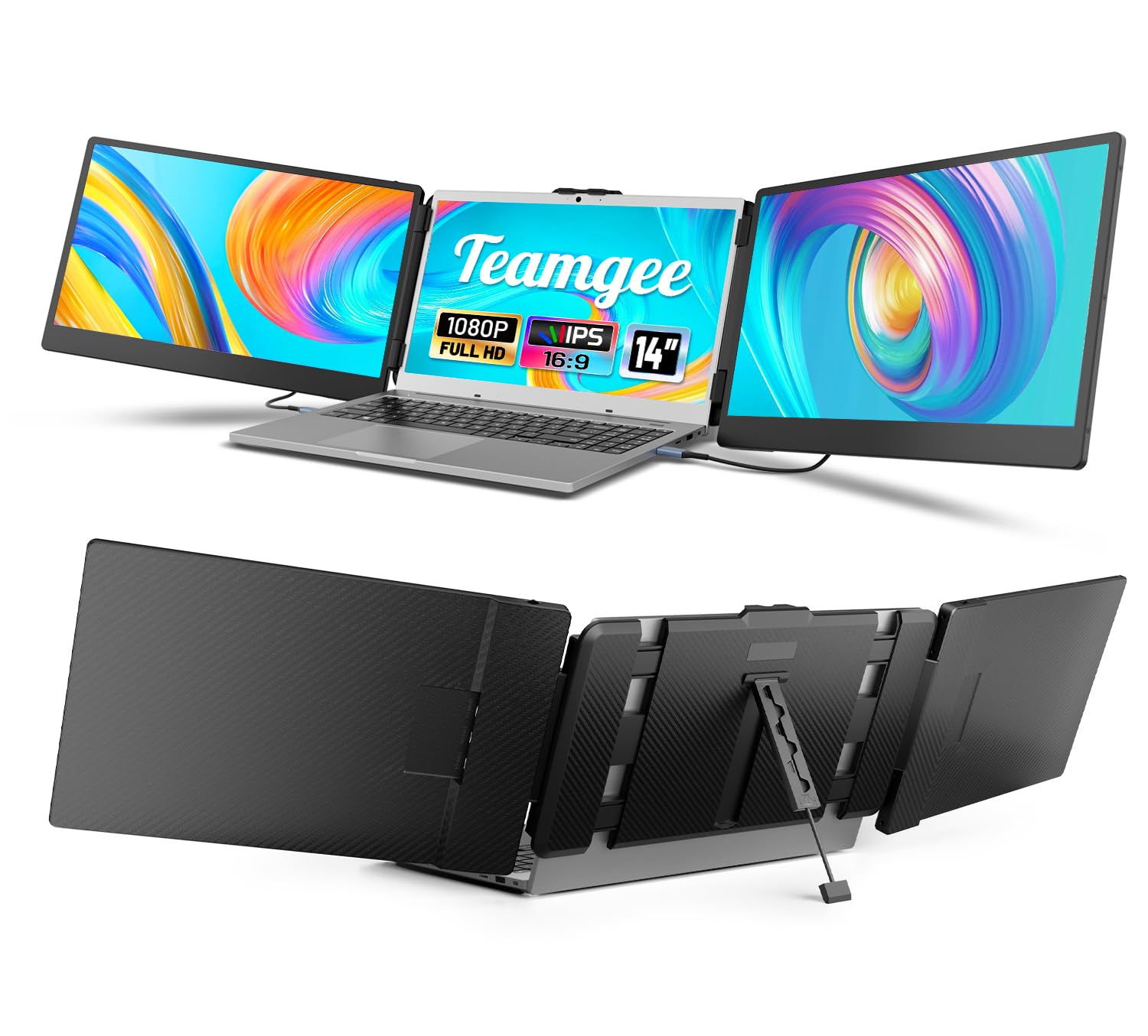 Teamgee Portable Monitor 14” FHD 1080P IPS Laptop Screen, 53% OFF