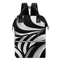 Psychedelic Swirl Print Spiral Travel Backpack Diaper Bag Lightweight Mommy Bag Shoulder Bag for Men Women