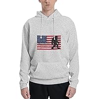 Mens Athletic Hoodie American-Flag-Bigf-Oot Gym Long Sleeve Hooded Sweatshirt Pullover With Pocket