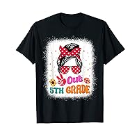 5th grade graduation 2023 peace out 5th grade messy bun girl T-Shirt