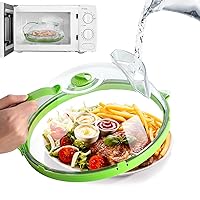 Microwave Splatter Cover for Food,Clear Microwave Cover with Water Steamer,11.8 Inch Splatter Cover microwave food Cover, Kitchen Gadgets and Accessories