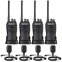 Retevis RT21 Walkie Talkies(4 Pack),IP54 Waterproof 2 Pin Speaker Mic(4 Pack),for Family and Small Organization Business
