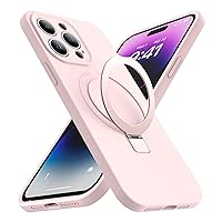 Designed for iPhone 14 Pro Max Case with Magnetic Invisible Stand Compatible with MagSafe Military Drop Tested Shockproof Silicone iPhone 14 Pro Max Phone Cases for Women Men 6.7'' 2022, Pink