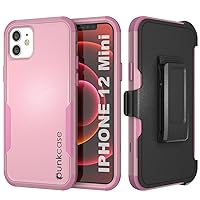 Punkcase for iPhone 12 Mini Belt Clip Holster Case [Patron Series] 4-1 Rugged & Protective Multilayer Phone Cover W/Integrated Kickstand for iPhone 12 Mini (5.4