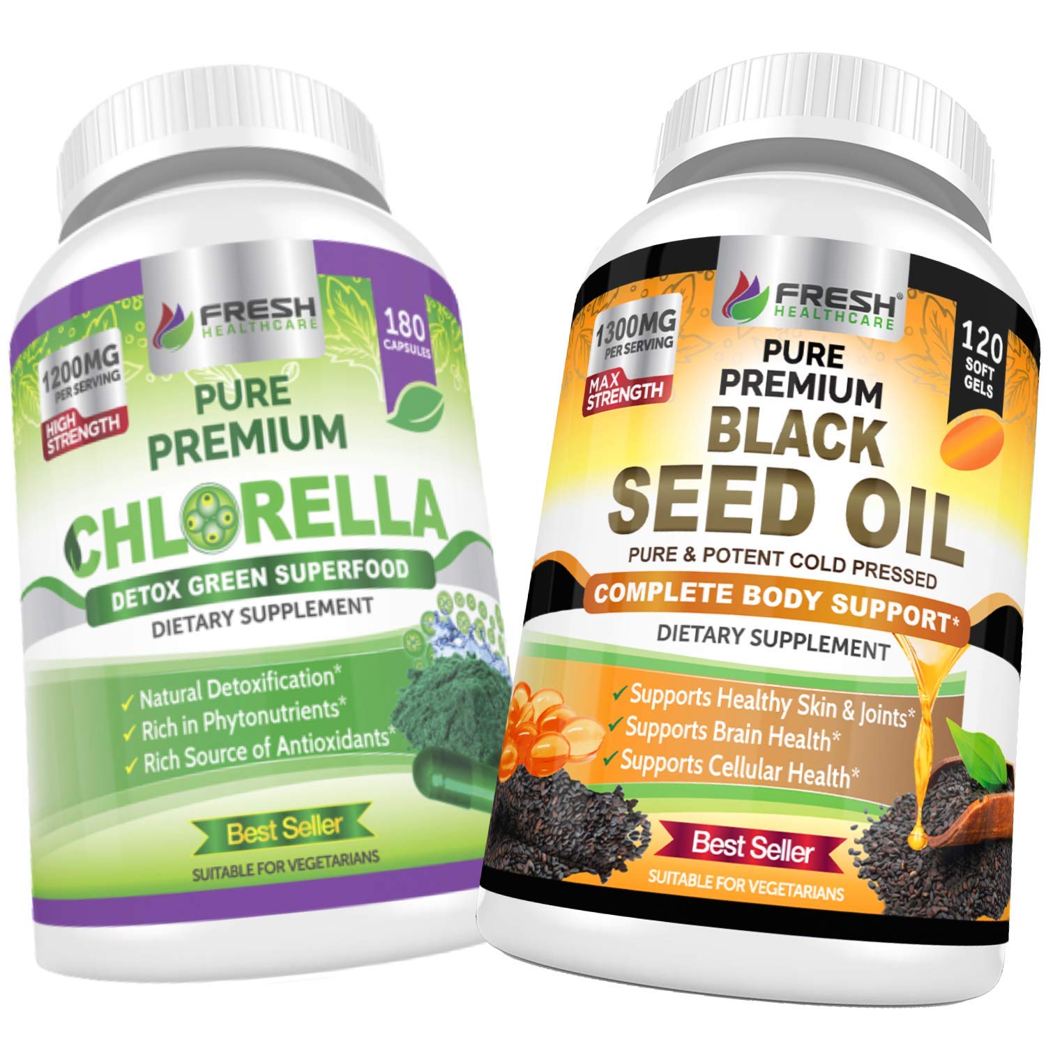 FRESH HEALTHCARE Chlorella and Black Seed Oil - Bundle