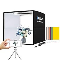 PULUZ Mini Photo Studio Light Box, Photo Shooting Tent kit, Portable Folding Photography Light Tent with CRI >95 96pcs LED Light & 6 Kinds Double-Sided Color Backgrounds for Small Size Products