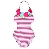 Tween Girls 7-18 Fuchsia Stripe One-Piece Swimsuit