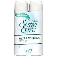 Gillette Venus Satin Care Ultra Sensitive Shave Gel for Women, Pack of 2, 7oz Each, Frangrance Free