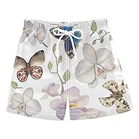 Orchids Butterflies Boy's Swim Trunks Board Shorts Boy Kids Toddler Beach Swimwear Bottom Pants 2T