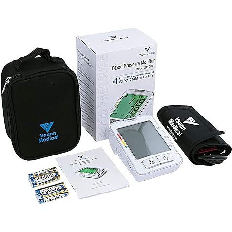500E Premium Fingertip Pulse Oximeter and Vaunn Blood Pressure Monitor Machine Bundle