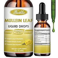 Mullein Drops for Lung Cleanse, Mullein Leaf Extract Supplement, Natural Vegan Mullein Liquid Drops for Lung Cleanse Detox & Respiratory Support
