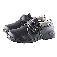 WUIWUIYU Kids Ring Bearer Boys Girls Wedding Black School Uniform Dress Dance Leather Suit Shoes Oxfords Size 6.5