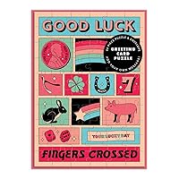 Galison Good Luck Greeting Card Puzzle, 60 Pieces – A Greeting Card and Jigsaw Puzzle Combined – Features Colorful Artwork by Berlin Michelle, Includes Envelope & Sticker Seal