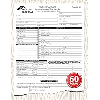 Roofing Proposal Form Book: Roofing Work Installation & Repair Estimating Sheets | Custom Proposal Sheets For Woodworkers and Carpenters | 60 Forms, 120 Pages, Single-Sided