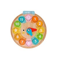 Petit Collage Multi-Language + Counting + Colors Wooden Learning Clock