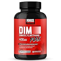 FORCE FACTOR DIM Max, DIM Supplement for Men to Support Hormone Balance and Estrogen Balance, Maximum Strength Diindolylmethane, Superior Absorption, 400mg, 60 Capsules
