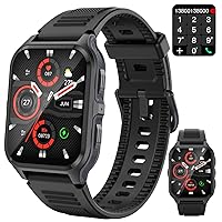 Smart Watch for Men, 1.8 Inch Outdoor Sports Smart Watch with Answer/Make Calls, Fitness Watch, B Blood Oxygen, Heart Rate and S-Leaf Monitor, Compatible with iPhone and