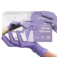 Lilac Nitrile Disposable Gloves - 200 Count - 3 Mil Nitrile Gloves X Large - Powder and Latex Free Rubber Gloves - Surgical Medical Exam Gloves - Food Safe Cooking Gloves