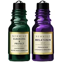 Cleansing and Protect Juniper Berry White Sage with Nerolina & Deep Sleep Melatonin Lavender Bergamot Frankincense Pack of 2