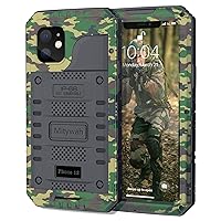 Mitywah Waterproof Case for iPhone 12, Heavy Duty Shockproof Case with Built-in Screen Protector, Full Body Underwater Protective Metal Case 6.1 inch, Camouflage