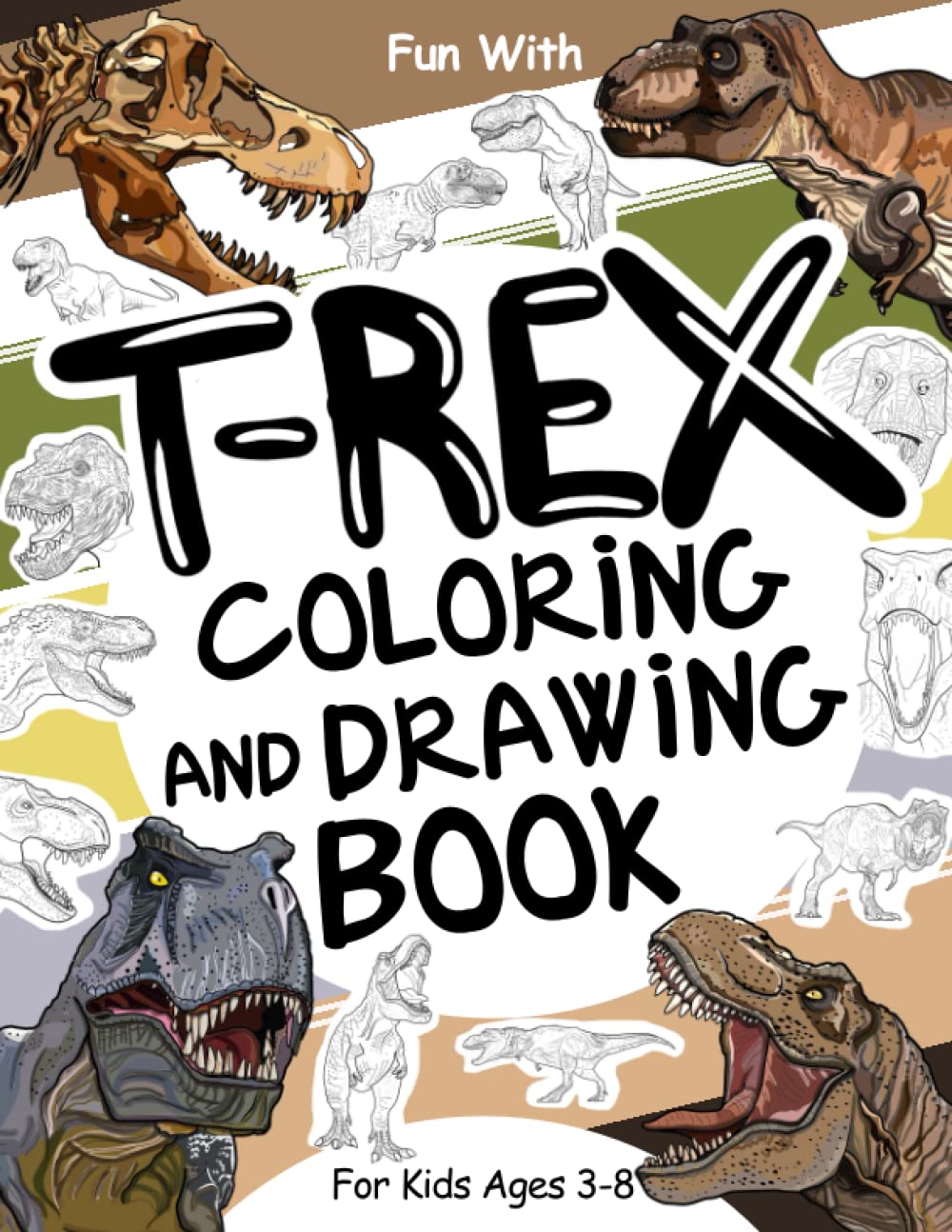 T-Rex Coloring and Drawing Book For Kids Ages 3-8: Have fun coloring Tyrannosaurus Rex and drawing parts of the carnivorous dinosaurs with this ... up. (Animals Collection) (Italian Edition)