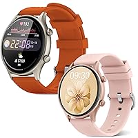 Blood Pressure Watches, Pink Smart Watch Bundle with Orange Smartwatch