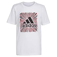 adidas Boys' Big Short Sleeve Cotton Blocked Bos Logo T-Shirt
