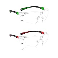 NoCry Clear Safety Glasses for Men and Women; Lightweight Work Glasses with Adjustable Frames and No-Slip Grips; Scratch Resistant Anti Fog Safety Glasses with Superior UV Protection; Bundle of 2