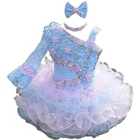 HuaMei Baby Girls Single Long Sleeve Short Birthday Party Cupcake Pageant Dresses