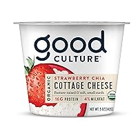 Good Culture, Organic Cottage Cheese - Strawberry Chia 4%, 5.0 Ounce