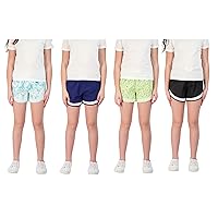 Kids Girls 4-Pack Athletic and Running Activewear Shorts