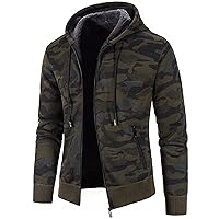 Men'S Fashion Long Sleeve Warm Camouflage Printed Hooded Jacket Top