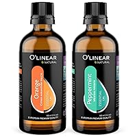 Peppermint & Orange Essential Oil for Diffuser for Home Pack of 2 Bottles 100 ml Each Good Day Oil Natural Extracts Car Diffuser Refill Freshener Therapeutic Grade Aromatherapy for Men and Women