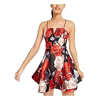 Womens Juniors Floral Bow-Back Fit & Flare Dress