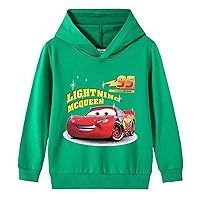 OYLIE Kids Boys Cars Cartoon Printed Hoodie,McQueen Graphic Casual Sweatshirt-Long Sleeve Hooded Tops for Girls