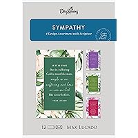 DaySpring - Max Lucado With Sympathy - 4 Botanical Design Assortment with Scripture - 12 Sympathy Boxed Cards & Envelopes (J9180)
