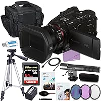 Panasonic HC-X1500 UHD 4K HDMI Pro Camcorder with 24x Zoom Bundle + Accessory Kit Including 64GB Extreme Pro Memory, Microphone, 5 in 2 Video/Photo Editing Software Package & More (22 Items)