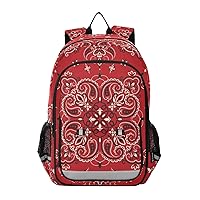 ALAZA Good Night Koala Moon Paisley Bandana Boho Red Laptop Backpack Purse for Women Men Travel Bag Casual Daypack with Compartment & Multiple Pockets