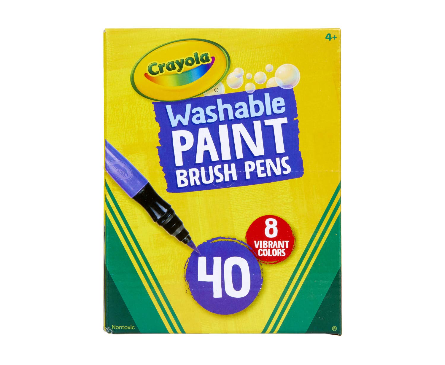 Crayola No-Drip Paint Brush Pens, Assorted Colors, 40 Count