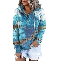 Women's Fashion Hoodies & Sweatshirts Tie Dye Hoodie For Women Casual Button Sweatshirts 2023 Fall Clothes Pullover