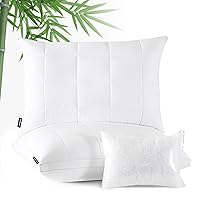 Bedsure Luxury Cooling Queen Size Pillows - Rayon Derived from Bamboo Adjustable Pillows, Fluffy Bed Pillows with Down Alternative Filling, Soft Gusseted Pillows for Back, Stomach and Side Sleeper