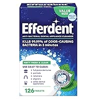 Retainer Cleaning Tablets, Denture Cleaning Tablets for Dental Appliances, Minty Fresh & Clean, 126 Count