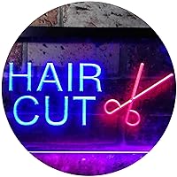 ADVPRO Hair Cut Scissor Barber Dual Color LED Neon Sign Red & Blue 24