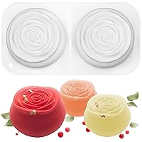 2 Cavities Roses Cupcake Silicone Mold Tray Shape Size 4x4x2inch