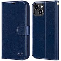 OCASE Compatible with iPhone 15 Wallet Case, PU Leather Flip Folio Case with Card Holders RFID Blocking Kickstand [Shockproof TPU Inner Shell] Phone Cover 6.1 Inch 2023, Blue