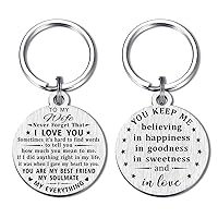 Mothers Day Wife Gifts from Husband, Wife Keychain Gift Anniversary Keychain, Valentine's Day Wife Gifts